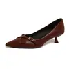 Zapatos de tacón alto de diseño único de moda europea y americana con tira cruzada para mujer, nuevo estilo de otoño, sexy, estilo hermana real, zapatos de cuero suave negro