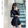 Maiô de peça única para mulheres, modelador e que esconde a barriga, moda praia de verão, roupa esportiva conservadora de manga curta para piscinas de estudantes