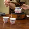 Conjunto de Chá Cerâmico Kung Fu, Bule, Xícara de Chá, Bule Doméstico Pintado a Ouro para Beber Chá, Duas Xícaras, Conjunto de Escritório de Luxo Acessível, Lembrança