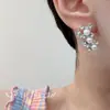 Set de Collar y Pendientes Retro de Perlas Brillantes con Diamantes Transfronterizo Europeo y Americano, Lujo Ligero, Gama Alta, Diseño Resistente Cadena para Clavícula