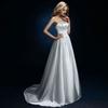 Comercio Exterior Europeo y Americano Amazon AliExpress wish estación independiente Nuevo top corto de satén simple elegante vestido de novia de satén