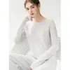 ¡Cachemira lujosa! Suéter 100% cachemira para mujer, nueva colección de otoño, diseño de un solo hombro, tejido de cachemira pura, capa base de manga larga
