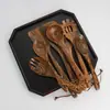 Utensilios de cocina de madera de olivo espátula cuchara para sopa colador pala para saltear pala de madera pala para sartén antiadherente juego de cucharas para fideos