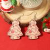 Impressão multicolorida de madeira pintada de Natal transfronteiriça, gancho de orelha fofo para árvore de Natal, design criativo, estilo feminino