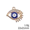 22x 21mm 1.8g Dorado KC DIY Retro Aleación de Zinc Accesorios para Joyería Colgante Ojo Maligno