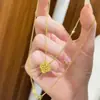 Colar Quatro Folhas do Trevo Gelo Triturado Dupla Face Laser Colar Popular Venda Quente Transmissão Ao Vivo Douyin Design Feminino é Fashion, Requintado e de Alto Padrão