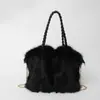 Bolsas de Pelúcia Outono e Inverno para Mulheres, Bolsas de Ombro Fofinhas e Peludas, Grande Capacidade, Bolsas de Mão da Moda para Mulheres, Bolsas Peludas Casuais