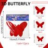Una variedad de pegatinas de pared de mariposa rosa tridimensional roja para el Día de San Valentín, decoración festiva de bodas y vacaciones, pegatinas de pared de mariposa 12