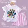 Plantas vs.. Conjunto de Verano Zombies Malla Deportiva Infantil Nueva Camiseta de Secado Rápido para Niños y Niñas Transpirable Ropa para Casa