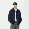 Camisa jaqueta clássica vintage estilo japonês azul de brim macio para homens, fina, solta, estilosa, de manga longa, para outono