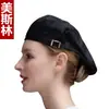 Gorro de chef de hotel, gorra de trabajo para camarero, sombrero unisex para tiendas de pasteles y té de leche, boina para cocina y catering con logotipo impreso
