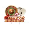 Banderola Temática Casino Poker Transfronterizo Adorno Espiral para Pastel Decoración Fiesta Navideña Suministros para Montaje de Escena
