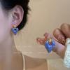 Aretes de Moño Azul para Mujer Lindos y Dulces Aretes Asimétricos de Conejo Ins2023 Nuevos Aretes de Moda Japoneses y Coreanos