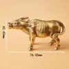 Latón Macizo Búfalo Bronce Vintage Zodiaco Vaca Mascota de Té Animal Vintage Decorativo de Escritorio Sala de Estar Pequeños Adornos