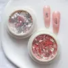 Nuevo juego de polvo ópalo para decoración de uñas estilo japonés de 6 colores, popular polvo de brocado nube fantasía aurora, polvo de terciopelo de nieve iridiscente