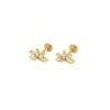 Pendientes de Zirconia con Galvanizado al Vacío Zeming Acero de Titanio Acero Inoxidable Médico Pendientes Joyería para Mujer Accesorios Yiwu