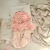 Conjunto de Gorro y Calcetines para Bebé Niña, Gorro de Hilo con Corona Floral, Gorro Protector de Fontanela para Recién Nacido, Gorro Indio