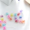 Acessórios DIY contas redondas de plástico transparente colorido AB furo reto contas de cor céu estrelado lindas pulseira de contas contas de enfiar