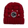 Nova lã chapéu inverno das mulheres engrossado lã quente chapéu moda tridimensional jacquard onda de malha chapéu velho chapéu