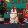 Bolsas de regalo de Navidad en stock transfronterizas, bolsas de manzana para Nochebuena, bolsas de caramelo con cordón, bolsas de embalaje de Papá Noel