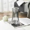 Jarrón de Cristal en Forma de Cono Estilo Nórdico Ins Simple Grande Transparente para Bambú de la Suerte Cultivado en Agua Adorno de Escritorio Sala de Estar Arreglo Floral