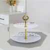 Arranjo de Aniversário Decorações de Mesa de Sobremesas Prateleira de Exibição de Casamento Europeu Mesa de Frutas Bandeja de Plástico para Bolo Suporte para Lanches