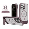 Adequado para Capa de Celular Magnética Iphone16Plus, Suporte Flip Metálico Invisível, Capa de Celular Apple 15Promax