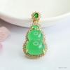 Colgante de Calcedonia Verde Natural Guan Yu Colgante de Collar de Calabaza de Ágata Fábrica Venta al por Mayor Transmisión en Vivo Dropshipping S3071905