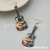Producto Nuevo Transfronterizo Acrílico Plano 2D Abuela Guitarra Placa de Pincel Decoración Pendientes Colgante Decorativo