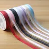 Cinta de Gasa de Color Sólido de Borde Medio de 2.5 cm, Cinta para Ramo de Flores, Cinta para Envoltura de Regalos DIY, Venta al por Mayor