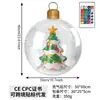 Nova lanterna inflável de espuma transparente com tema de Natal em desenho animado, com base, ornamento para pendurar no jardim, bola de Natal dentro de uma bola