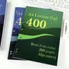 Caderno Fino Espiral A4 Espessado com 400 Páginas para Estudantes, Adequado para Preparação de Provas, Concursos Públicos e Anotações, com Pautas Horizontais Estilo Americano