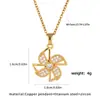 Collar de Molino de Viento Estilo Francés con Diamantes Brillantes y Diseño Completo de Circonita, un Accesorio de Regalo Romántico Suave y Único para Mejores Amigas