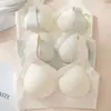 Sutiã Modelador Sexy de Renda tipo Nuvem com Bojos Fixos Sem Costura, Suporte Macio, Efeito de Levantar e Reunir, Respirável, Roupa Íntima Lateral Redutora de Seios para Mulheres