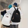 Mochila Escolar de Lona Lavada para Hombre Estilo Coreano Retro Color Sólido ins Estilo Universitario Mochila para Estudiante de Secundaria Estudiante Universitario
