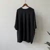 Camiseta casual de cuello redondo y manga corta estilo americano Beishan Tongshu para mujer, top casual holgado de longitud media 82296