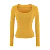 Chegadas de Outono de 2026 para Mulheres Estilo Puro Desejo Chique Camada Base Roupa Íntima Colada Camiseta de Manga Longa Top Curto Mulher