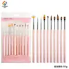 Conjunto de pincéis para nail art em estoque transfronteiriço, direto da fábrica, pincéis para nail art, ferramentas de nail art de silicone com cabeça redonda para manicures em gel