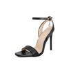 Sandalias de Cinturón con Hebilla de Cabeza Cuadrada para Mujer Tacón de Aguja Tacones Altos para Discoteca Europeos y Americanos Comercio Exterior Talla Grande 8817