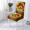 Fundas de silla navideñas para uso doméstico de fabricante transfronterizo, fundas de silla de comedor a prueba de polvo con estampados europeos y americanos, decoración de ambiente festivo Fundas de silla navideñas