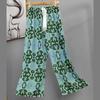 Pantalones de Pijama de Algodón Finos de Verano para Mujer con Estampado de Dibujos Animados, Pantalones de Pierna Ancha para Mujeres Embarazadas, Tallas Grandes, Adecuados para Usar Afuera, Pantalones Largos de Algodón, Exportación