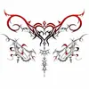 Top de tirantes con escote bajo compatible con tatuajes temporales. Tatuaje temporal impermeable con forma de corazón rojo y negro para el pecho