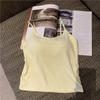 Foto Real Precio Real Hermoso Camisol de Espalda para Mujer Primavera y Verano Ropa Interior Acolchada Adelgazante Versátil Camiseta Básica