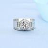 Versión coreana de anillo con microincrustaciones en vivo venta al por mayor de diamantes dominante chorro de arena moissanita anillo grande para hombre una generación de cabello