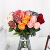 3 cabeças bordas queimadas rosas escritas à mão Dia dos Namorados decoração de casa flores artificiais assadas no fogo casamentos ao ar livre buquês de mão flores artificiais