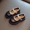 Zapatos de Princesa para Niñas Suela Suave Zapatos Individuales Negros para Niños Primavera 2025 Nuevo Estilo Británico Bebé Mary Jane Zapatos Pequeños de Cuero