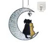 Venta Caliente Transfronteriza Colgante para Perro Mascota Colgante Creativo de Luna Pareja Perro Colgante de Vidrio con Patrón de Agua Colorido Colgante Conmemorativo Creativo