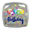 Balão de Folha de Alumínio Transfronteiriço Balão de Filme de Alumínio Feliz Aniversário Balão Decorativo de Filme de Alumínio 18 polegadas Tema de Festa Balão Quadrado de Filme de Alumínio
