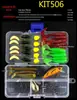 Caixa de Iscas Conjunto, Iscas Artificiais Simuladas, Iscas Rígidas, Iscas Macias com Lantejoulas, Isca de Sapo, Equipamentos Minnow, Conjunto Completo, Atacado Personalizado