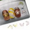 Decorações de Unhas Borboleta Vazada Patch de Liga Metálica Decoração Rosa Dourado Vintage Kit de Material DIY Patch de Borboleta para Unhas